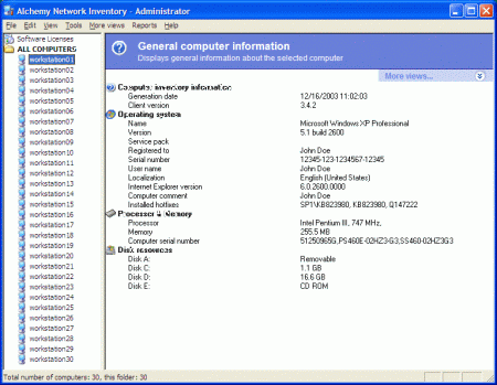 Alchemy Network Inventory Screenshot